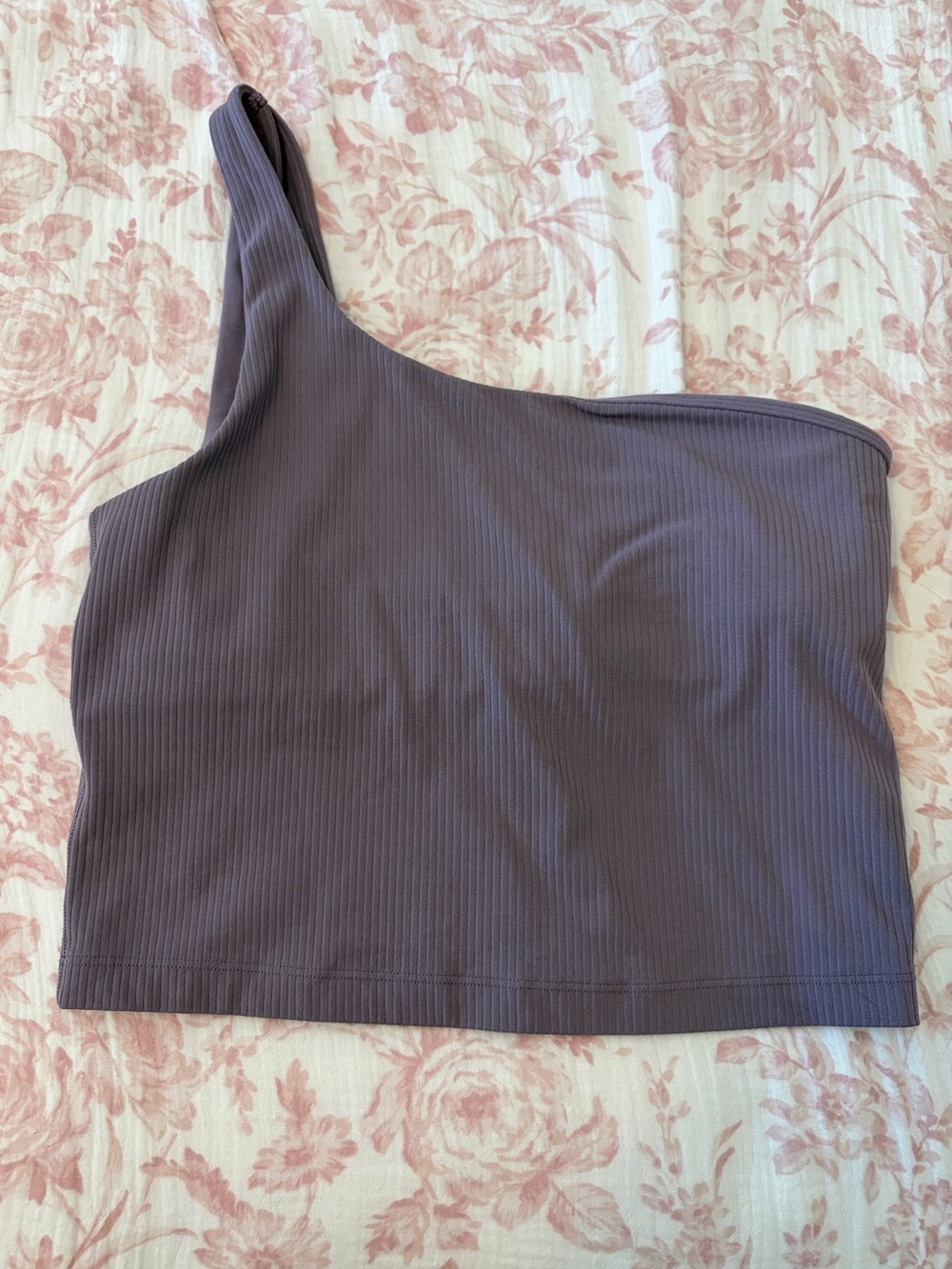 Lululemon Ribbed Nulu Asymmetrical Yoga Tank Top Purple Ash size 6 one shoulder - Picture 3 of 6